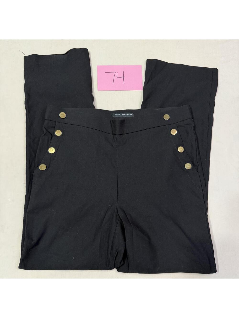 Counterparts Black Pants with Gold Button Detail Size 10P